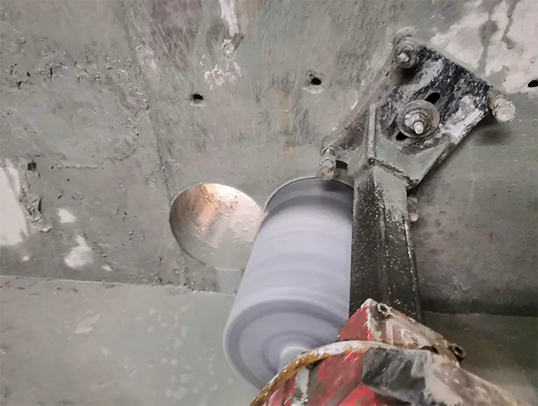 Concrete Core Drill Bit Drilling the Wall